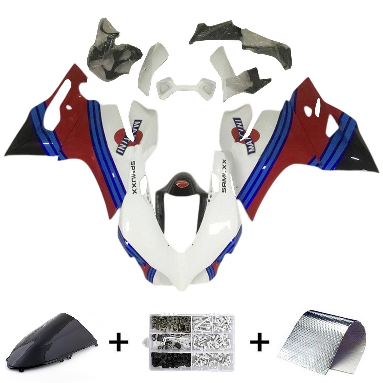 Amotopart Ducati 1199 899 2012-2015 Kit Carénage Carrosserie Plastique ABS