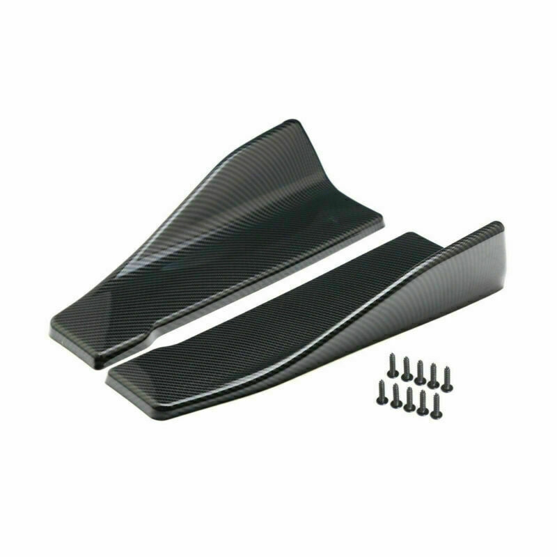 2pcs 35cm Jupe Spoiler Arrière Lip Extension Rocker Splitters Winglet Wings Fibre De Carbone Look Générique