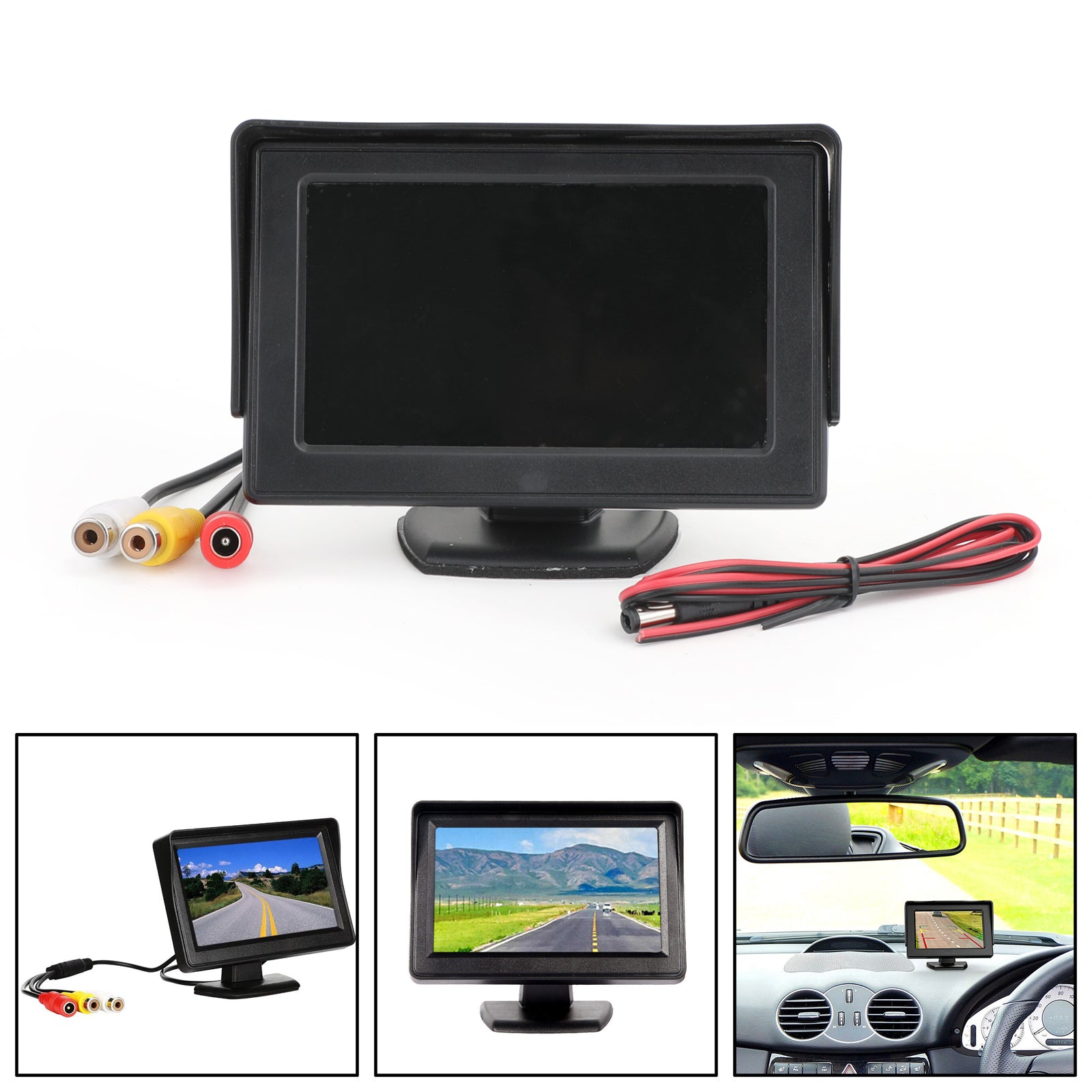 PAL vue arrière HD caméra affichage moniteur inversé 4.3 "TFT LCD moniteur de voiture NTSC