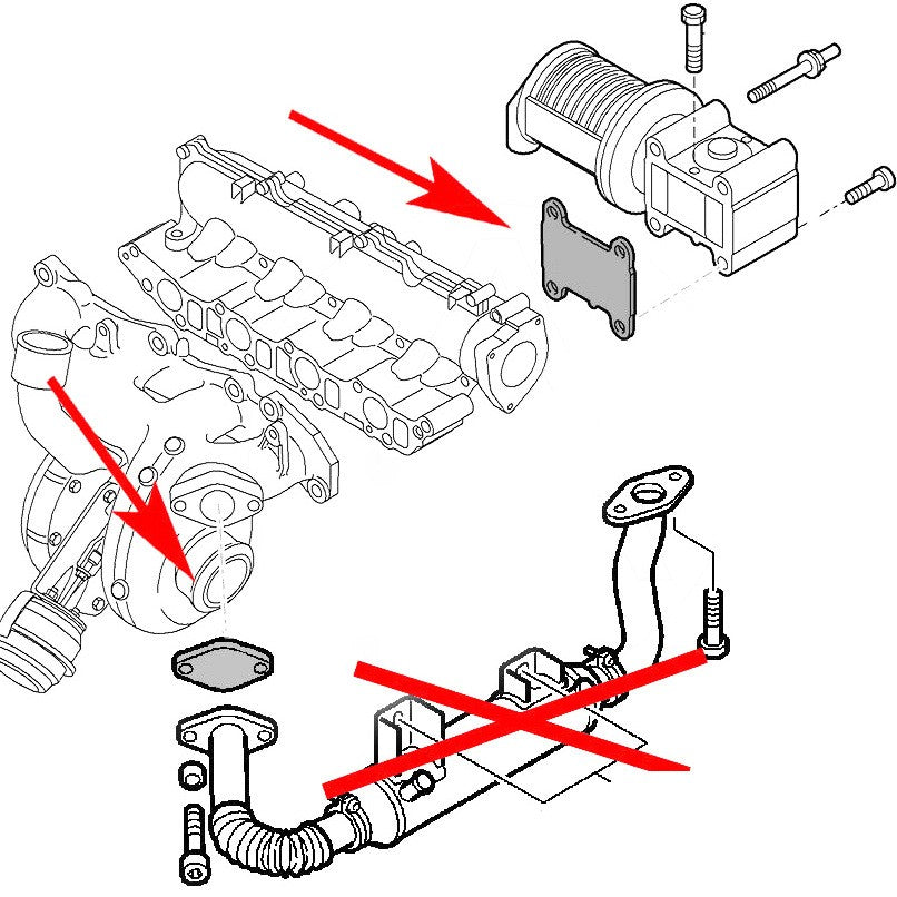 Kit eliminazione valvola EGR per Opel Vauxhall Cdti Saab Tid Fiat Alfa Lancia 1.9 generico