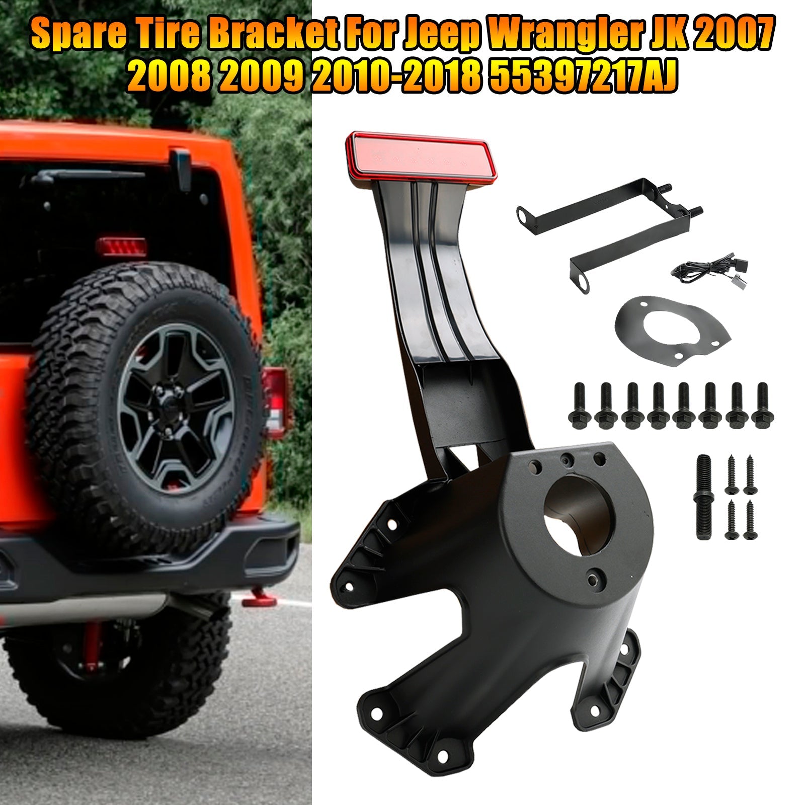 Support de pneu de secours 55397217AJ pour Jeep Wrangler JK 2007 – 2018