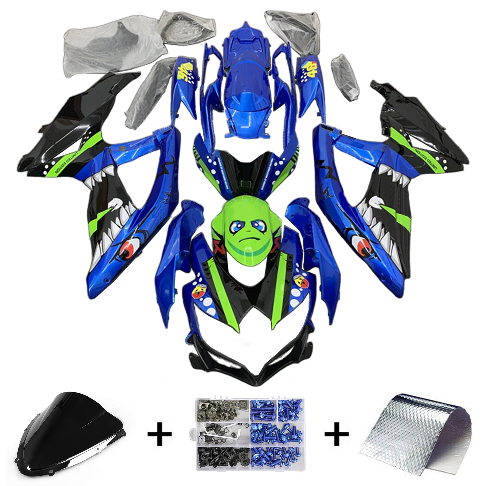 Amotopart Suzuki GSXR 600/750 2008-2010 K8 Kit de carenado de carrocería de plástico ABS