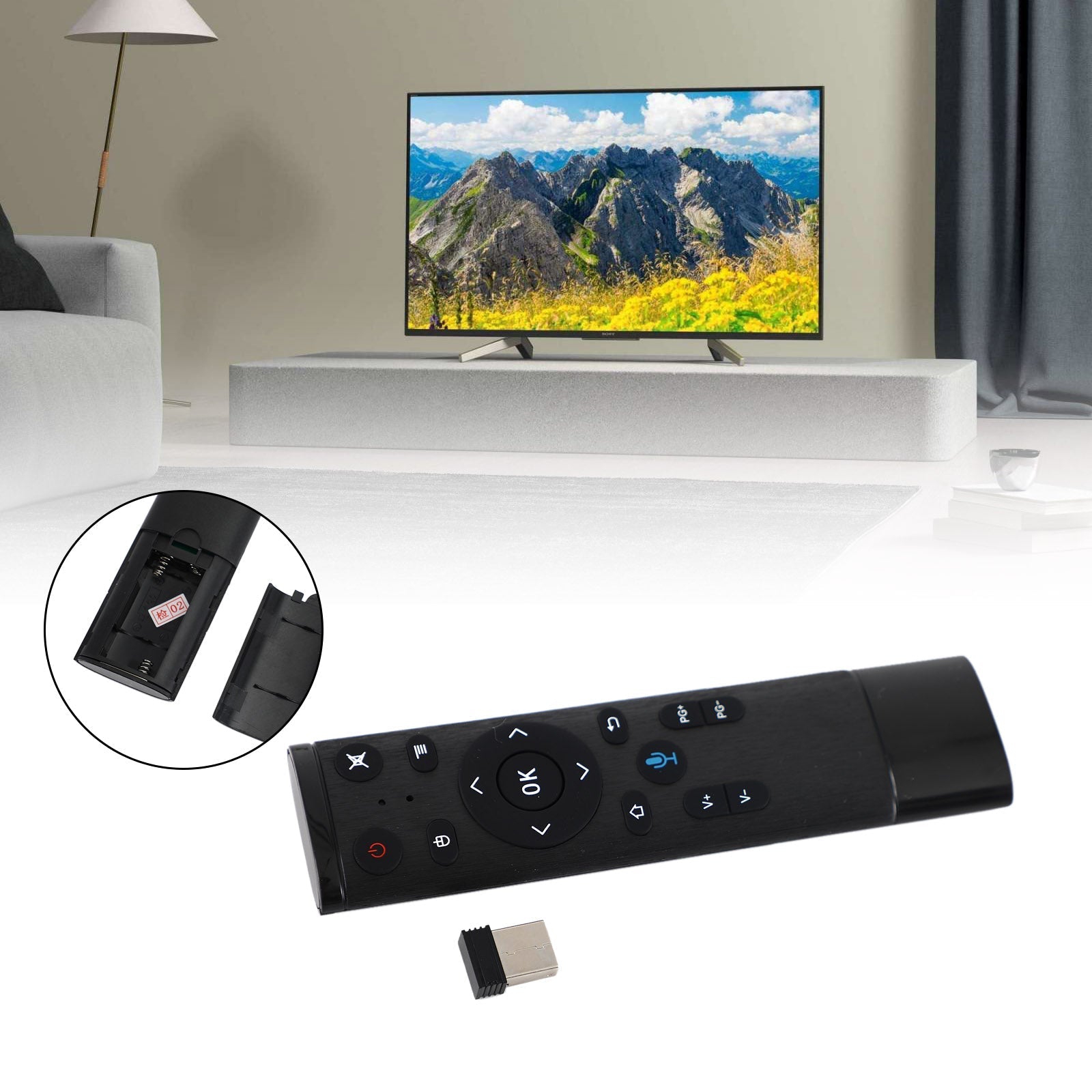Q5 2.4GHz USB WiFi Air Mouse Gyro Voice Remote Control pour PC PS4 Smart TV Box