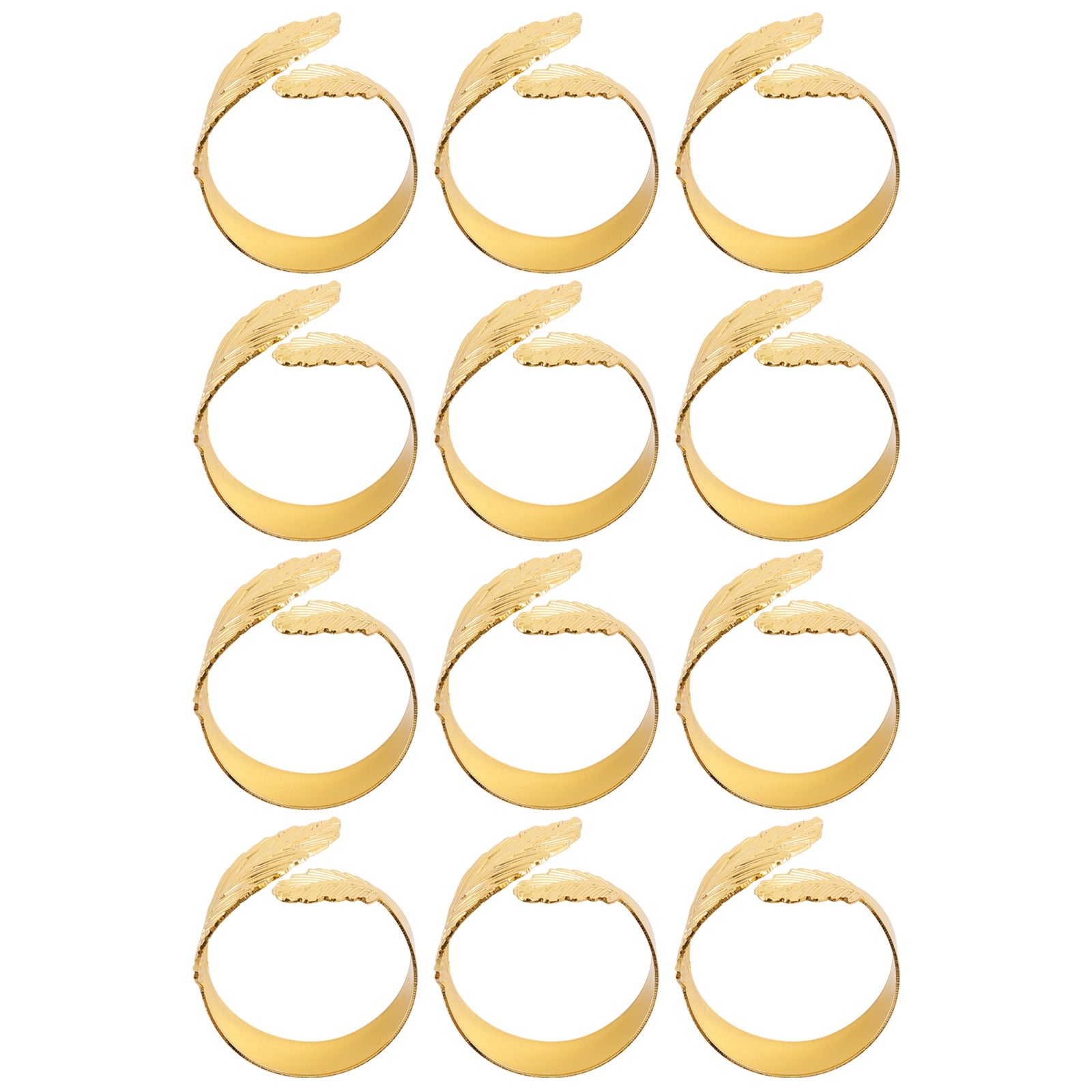 Servilleteros con forma de hoja, 12 Uds., servilleteros, adornos de aleación dorada
