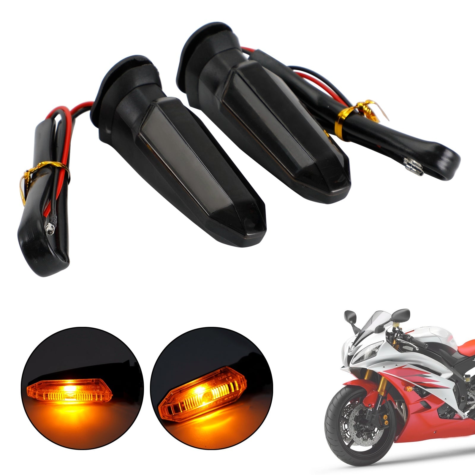Clignotants LED Pour Moto CB500X, CB500F, CBR600RR, NC700, Etc. - 2 Paires, Transparents, 12V - 3