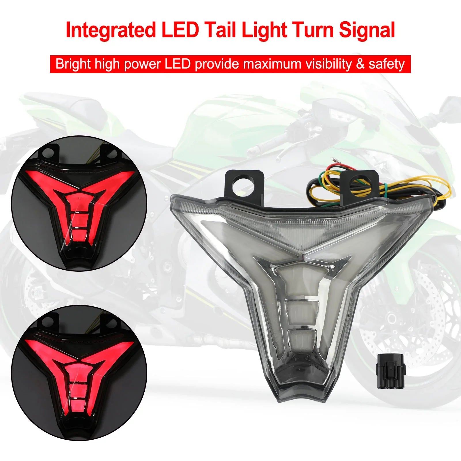Geïntegreerd achterlicht flitsen voor Kawasaki Ninja ZX10R Z1000 2013-2022 generieke