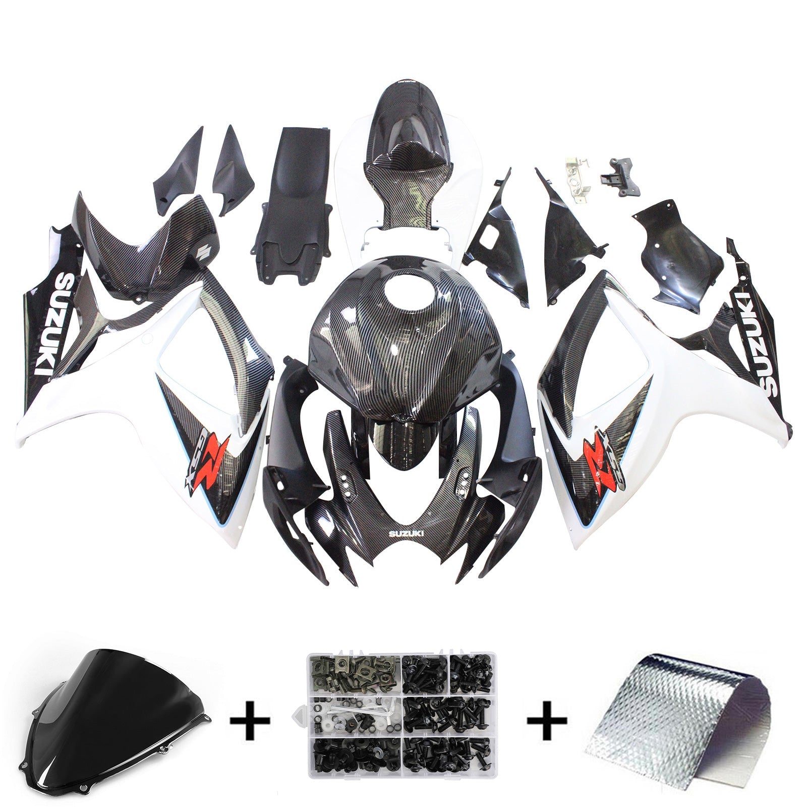 Amotopart Suzuki GSXR 600/750 2006-2007 K6 Kit Carénage Carrosserie Plastique ABS