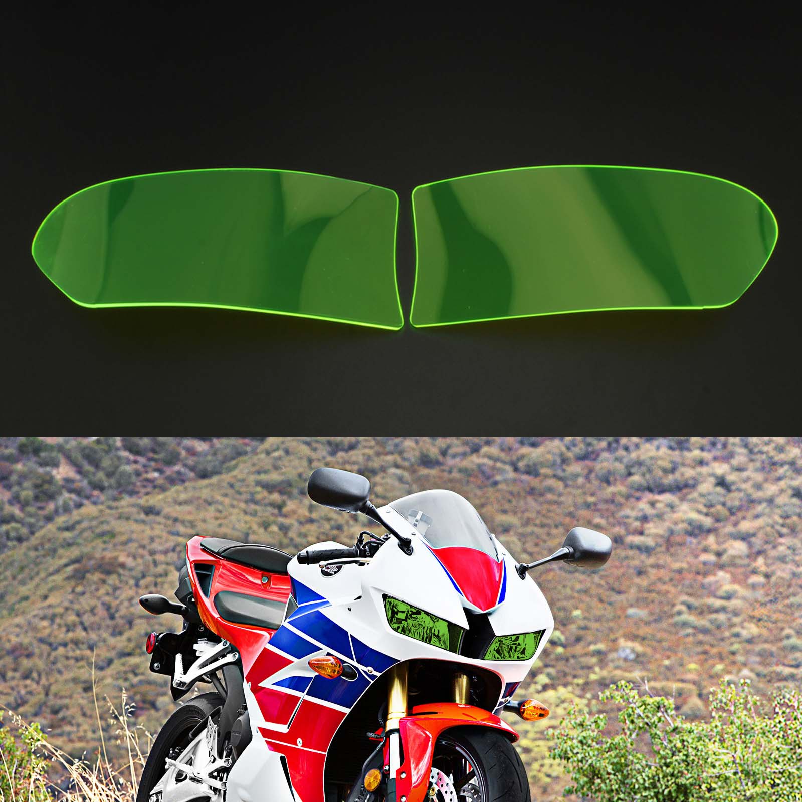 Lentille de protection de lentille de phare avant adaptée pour Honda Cbr 600 Rr 13-18 fumée générique