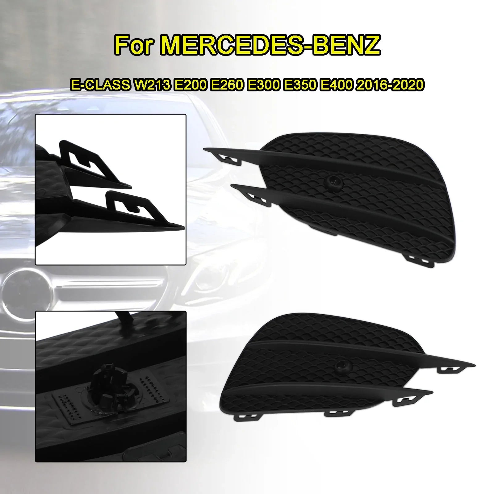 Mercedes Clase E W213 2pcs Parachoques Rejilla Faros antiniebla Rejilla Rejilla Cubierta embellecedora