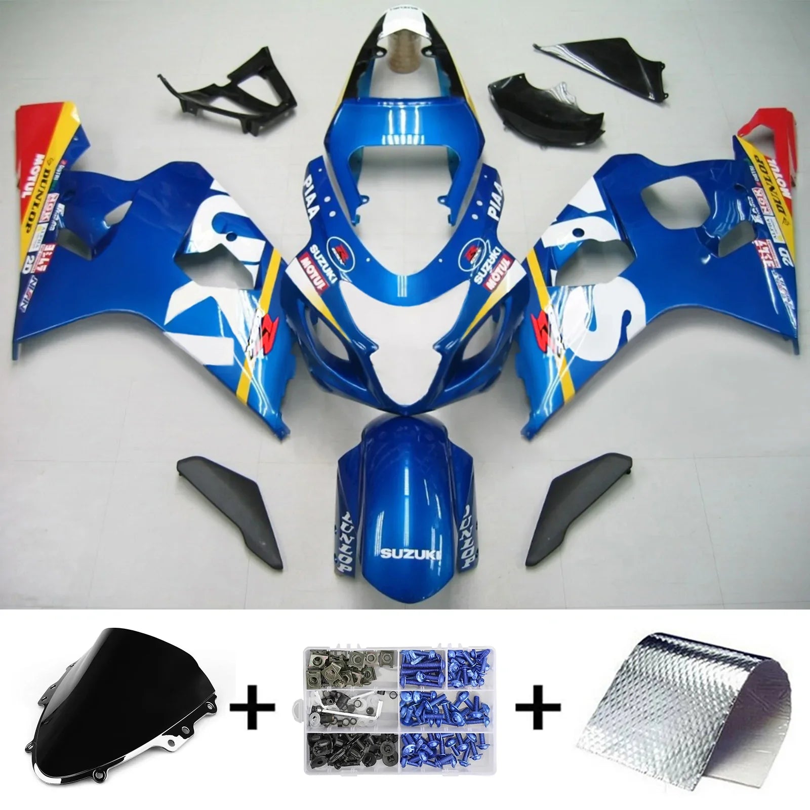 Amotopart Suzuki GSXR 600/750 2004-2005 Kit Carénage Carrosserie Plastique ABS