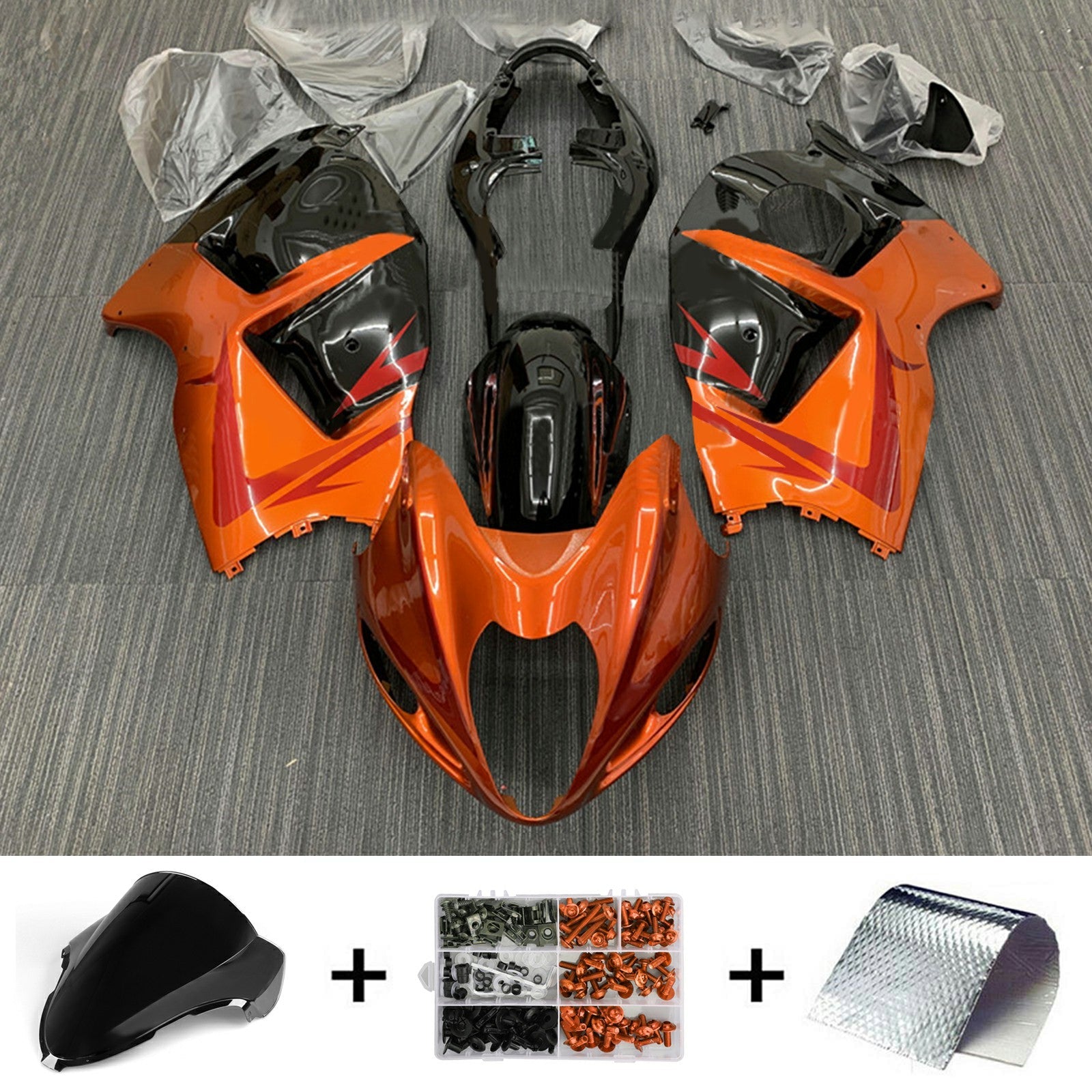 Amotopart Suzuki Hayabusa GSX1300R 1999-2007 Kit de carenado de carrocería de plástico ABS