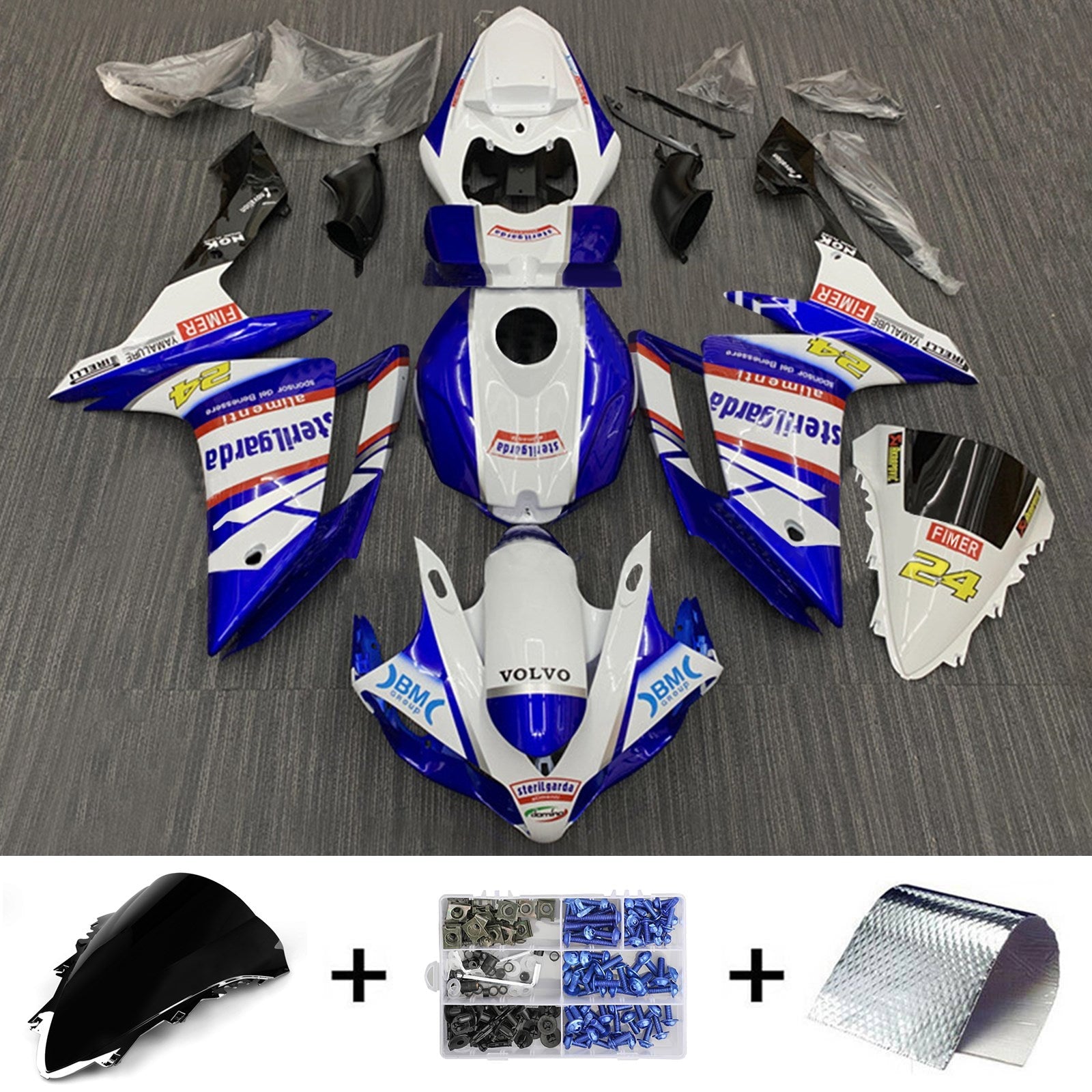 Kit Carena Amotopart Yamaha YZF 1000 R1 2007-2008 Carrozzeria in Plastica ABS