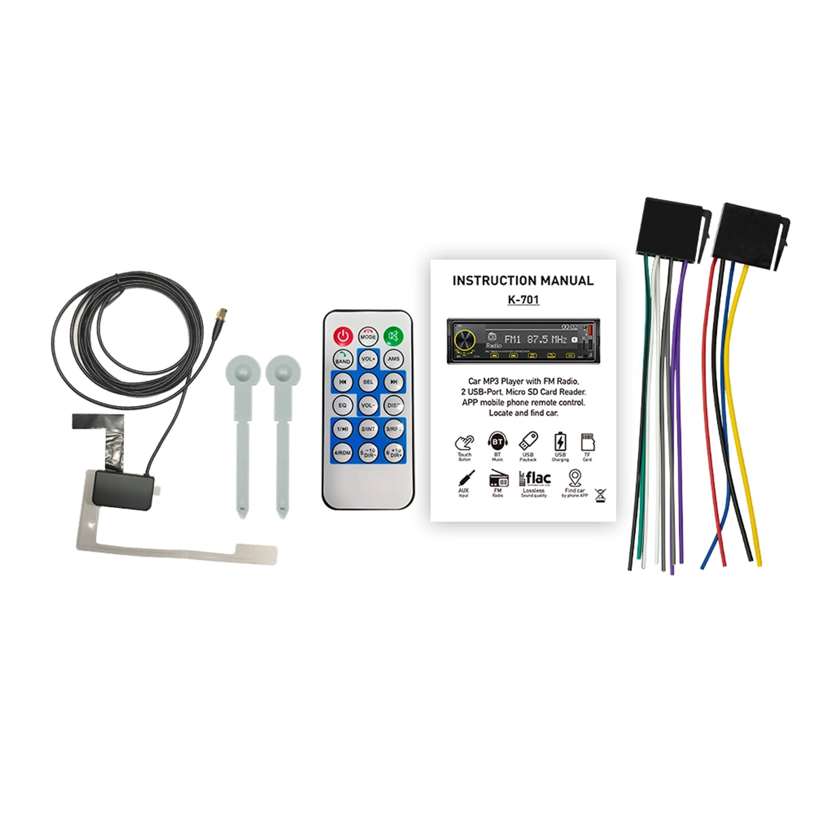 Ekran dotykowy 2.5D 1DIN Bluetooth stereofoniczne radio FM Samochodowy odtwarzacz MP3 z DAB