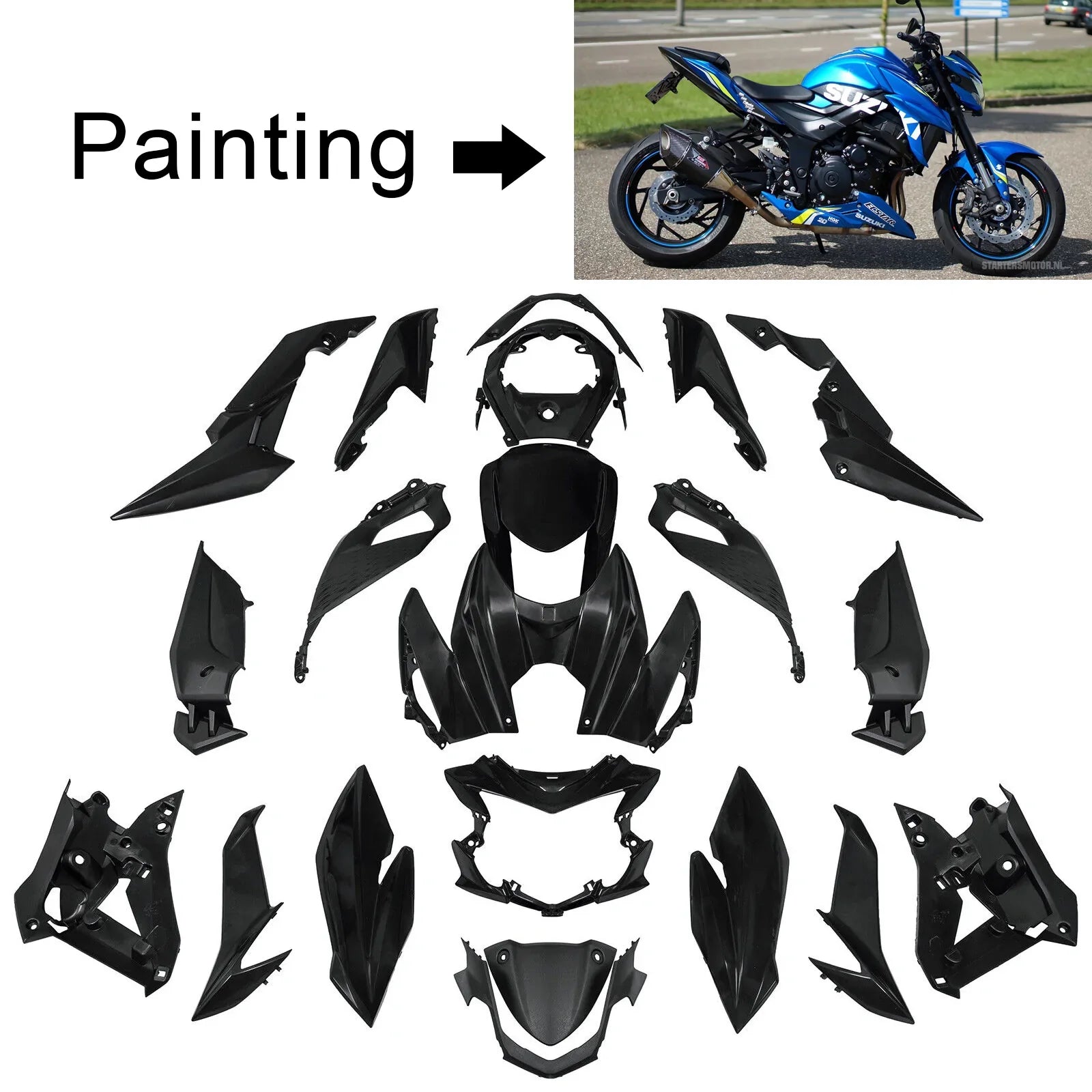 Amotopart Suzuki GSX-S 750 2017-2021 Kit Carenado Plastico ABS Carenado