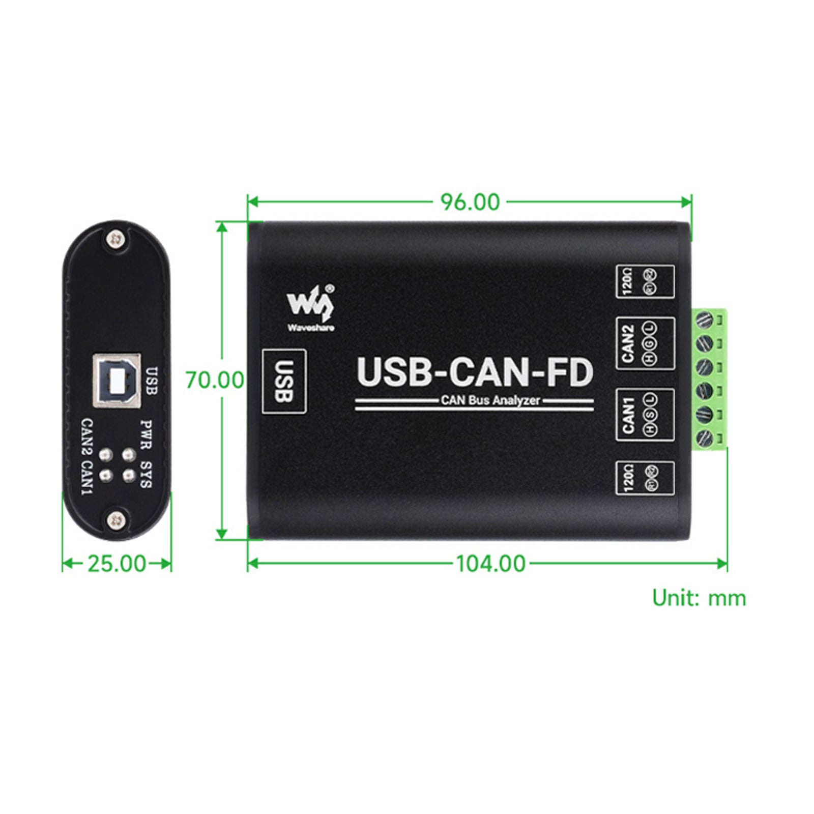 Konwerter interfejsu USB na CAN FD, moduł komunikacyjny z izolacją galwaniczną