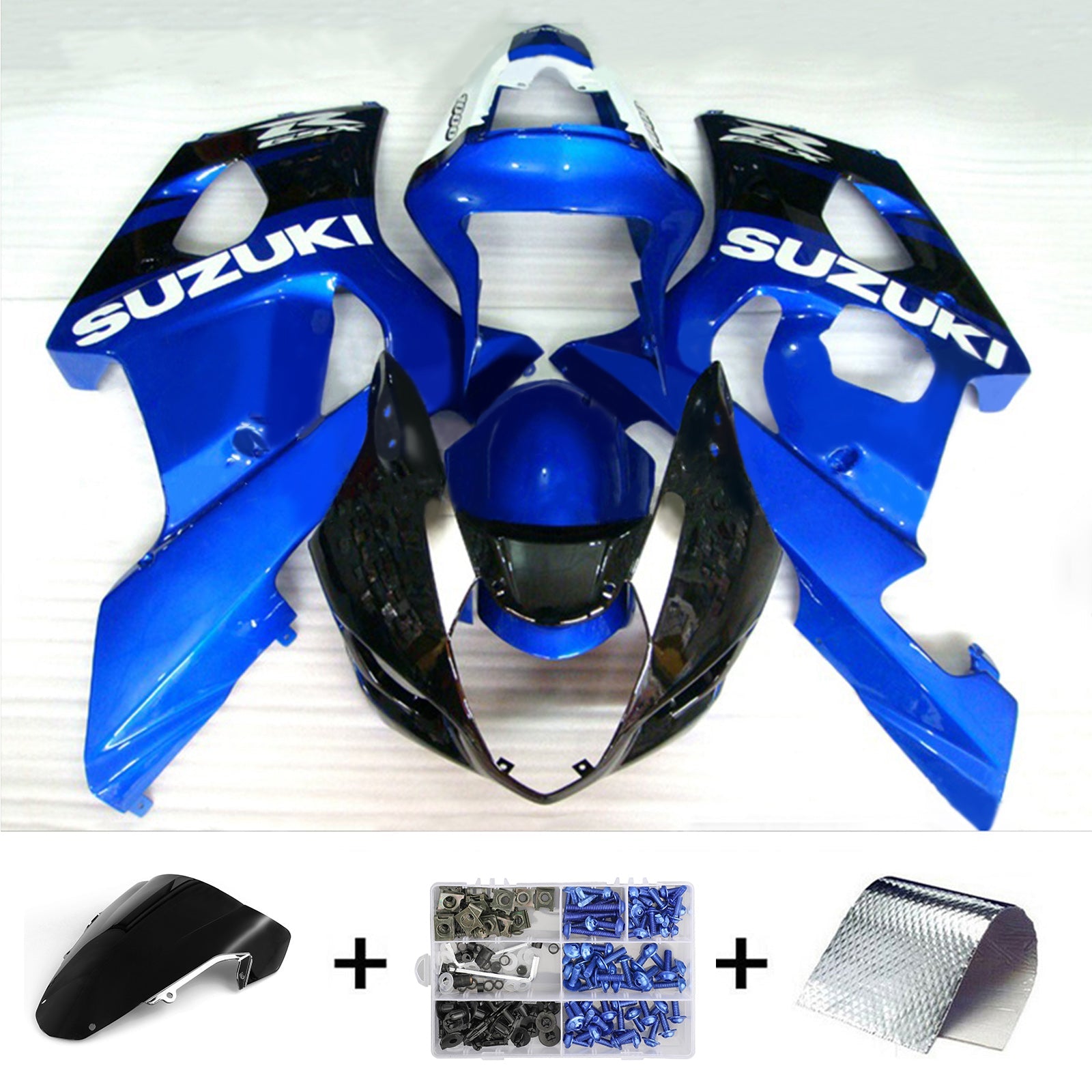 Amotopart Suzuki GSXR1000 2003-2004 K3 Kit Carénage Carrosserie Plastique ABS