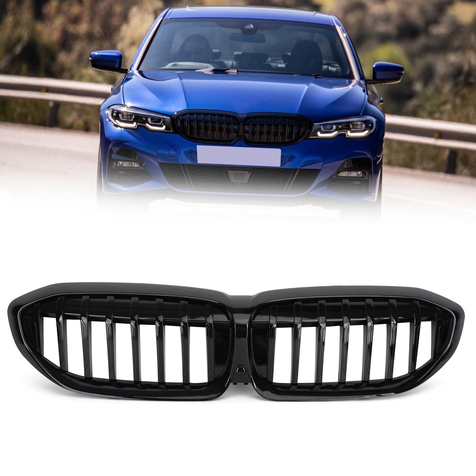 3 Series G20 2019-2020 Rejilla de repuesto para BMW Grille Glossy Black 51138072085 Genérico