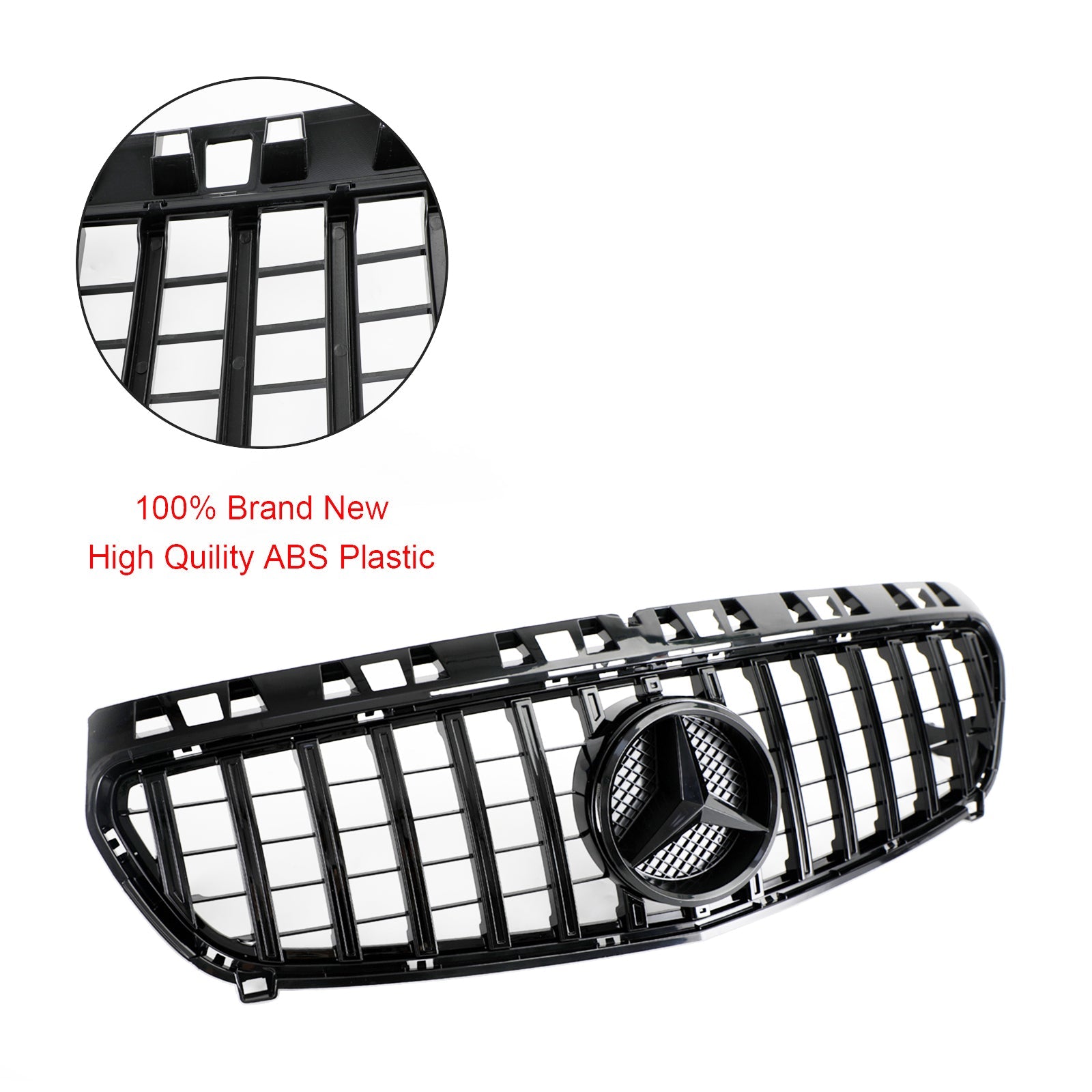 2013-2015 Mercedes Benz Classe A W176 Grille de calandre de pare-chocs avant noir brillant