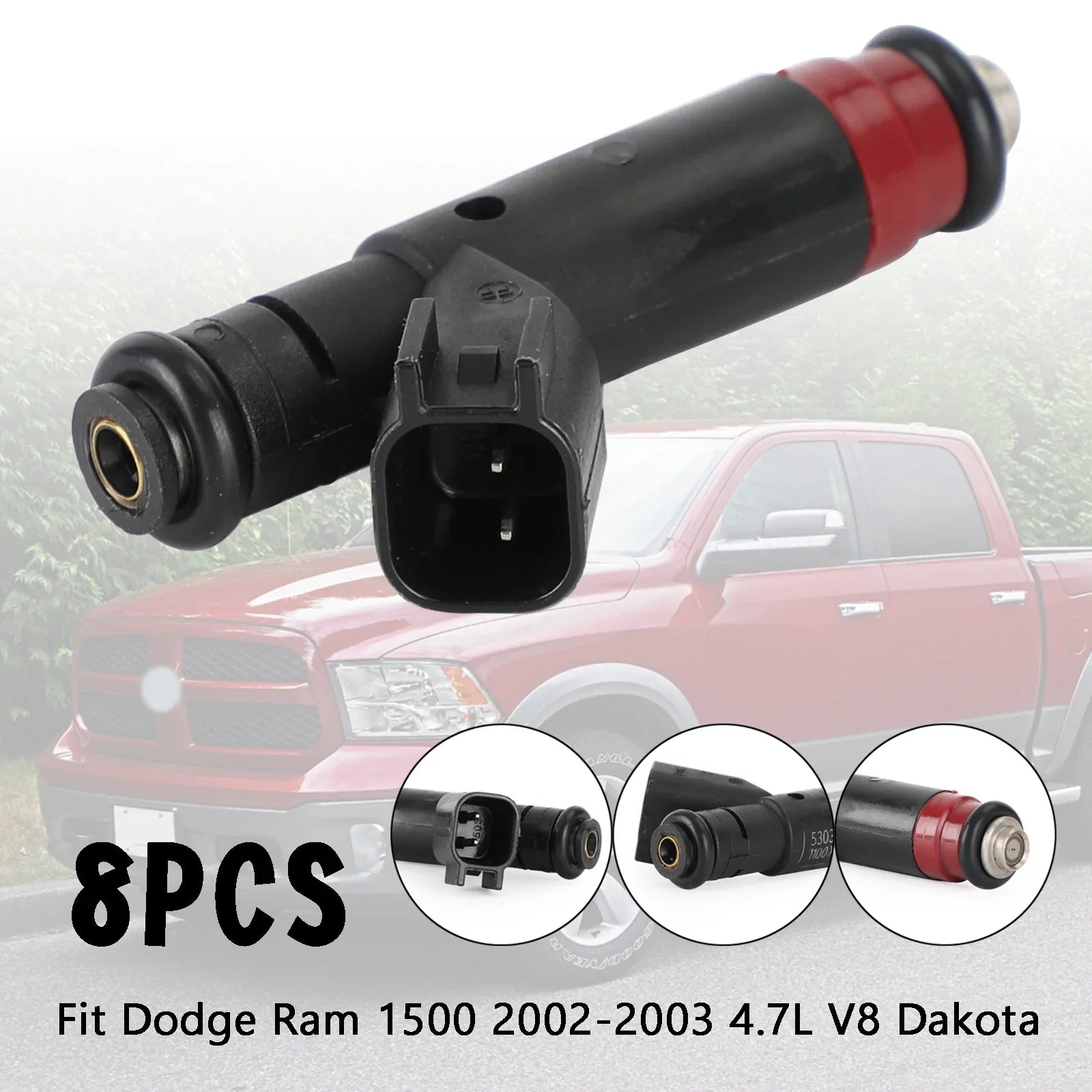 Set di 8 iniettori di carburante 53032145AA per Dodge Ram 1500 2002-2003 4.7L V8 Dakota Generic