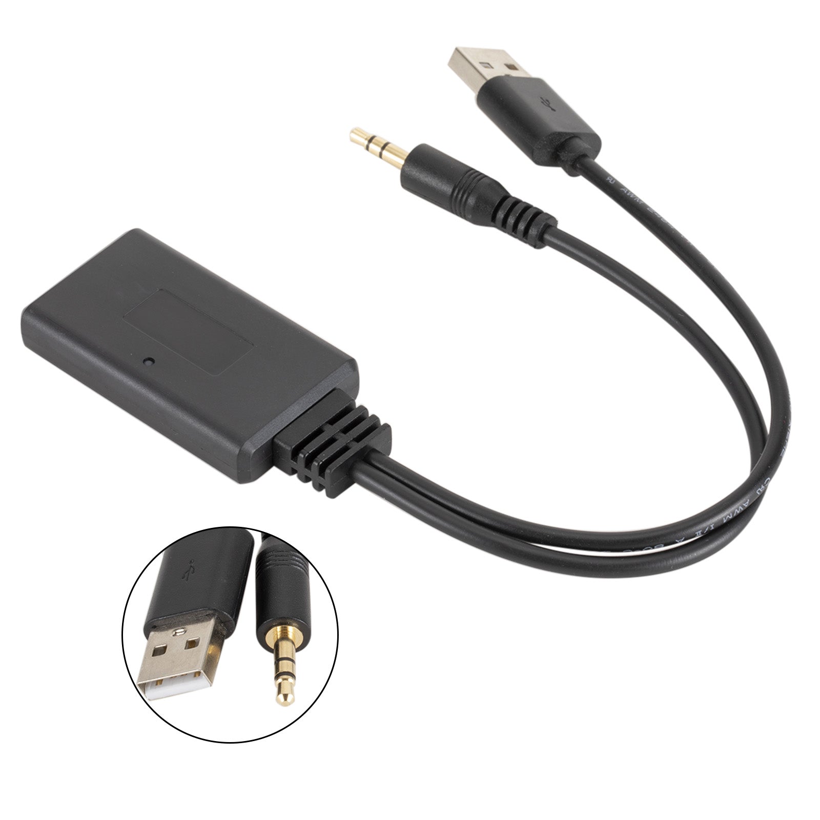 Mini USB Bluetooth 5.0 Receptor 3.5mm Jack Estéreo CD Adaptador de Audio para Coche AUX