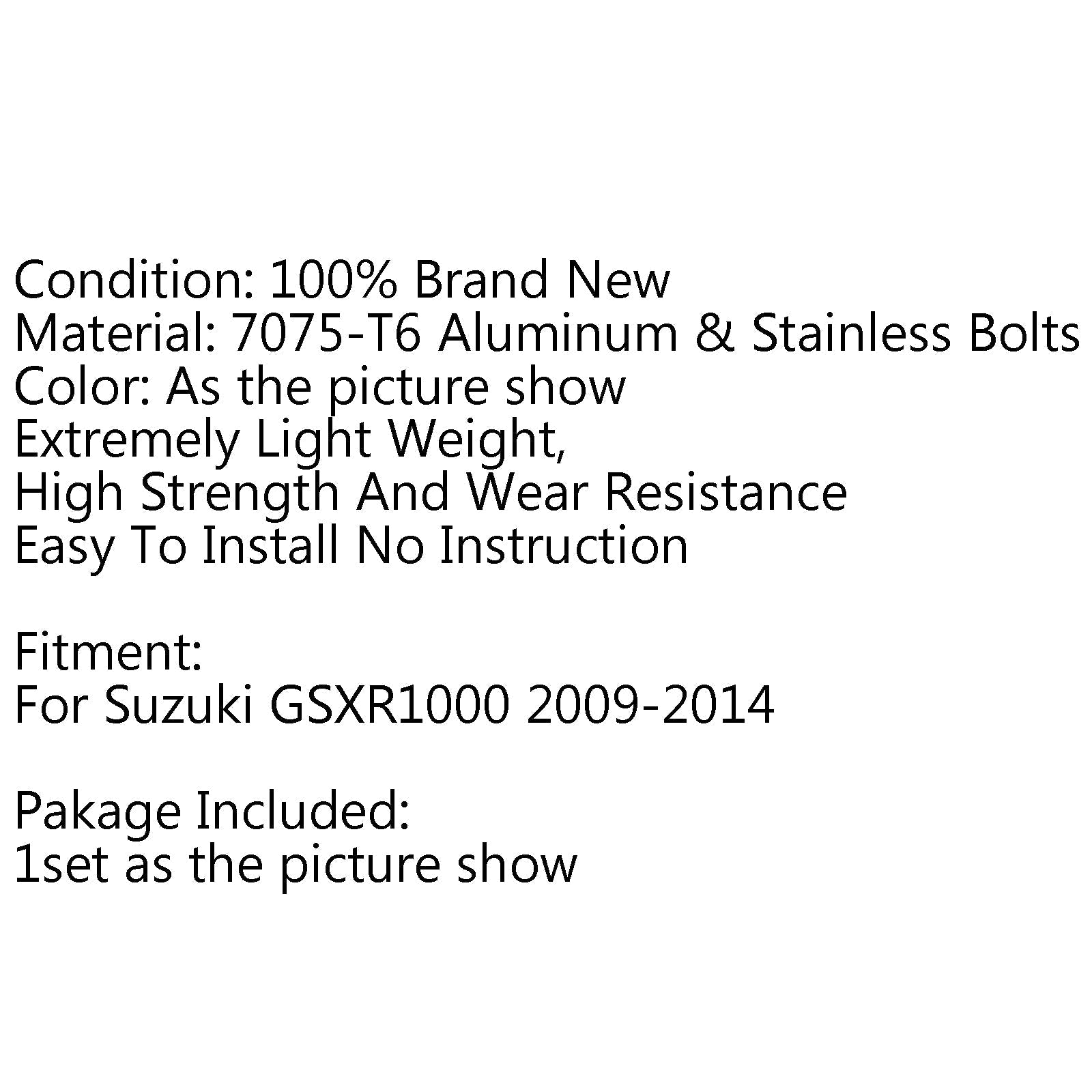 Ensemble arrière de repose-pieds réglable CNC pour Suzuki GSXR1000 2009-2016 Blac générique