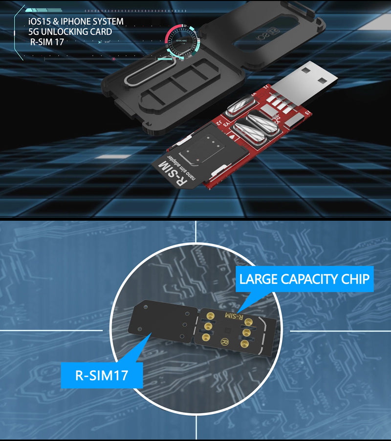 Mise à niveau de la carte de déverrouillage RSIM 17 Nano pour iPhone 13 Pro 12 Pro Max X XS Max 8 IOS 15
