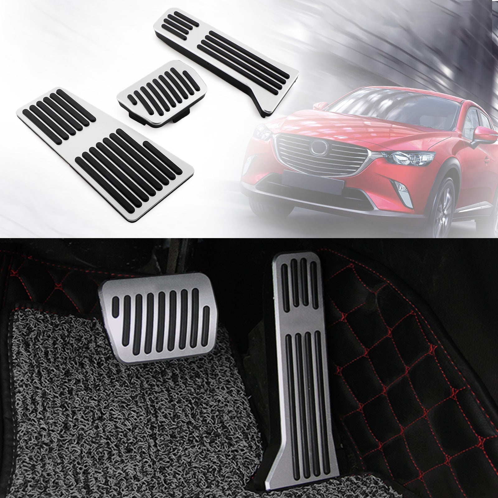Reposapiés Pedal almohadillas combustible freno Pedal accesorios para Mazda 3 6 CX-3 CX-5 genérico 