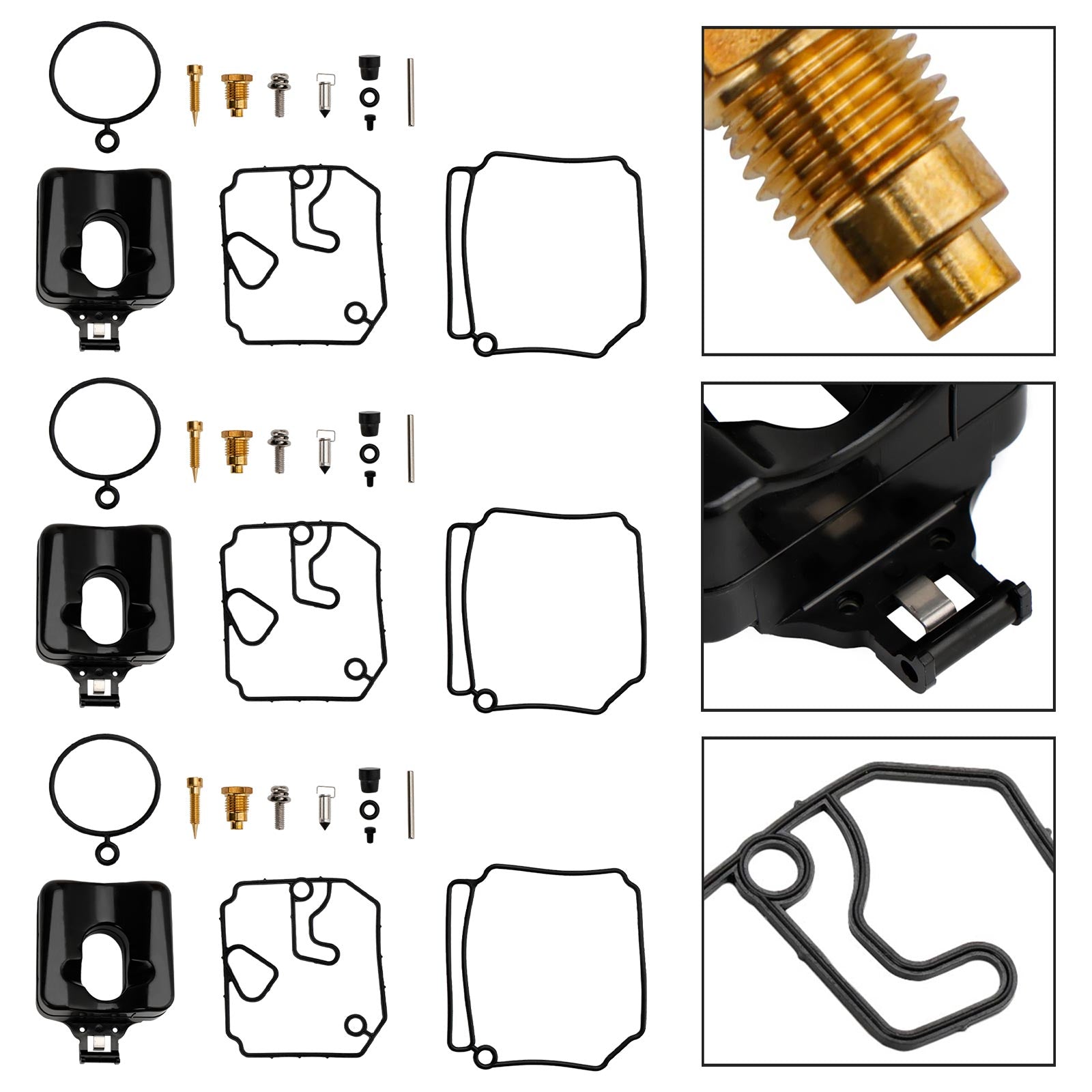 Kit de reconstruction de carburateur 3X adapté au moteur hors-bord Yamaha 2 temps 40HP 50HP