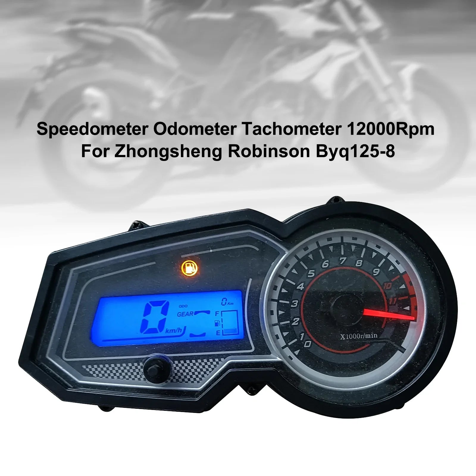Zhongsheng Robinson Byq125-8 Velocímetro Cuentakilómetros Tacómetro 12000RPM
