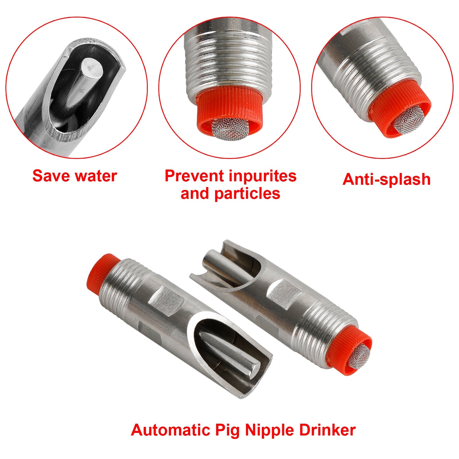 10 pièces en acier inoxydable abreuvoir outils 1/2 "NPT filetage cochon porc automatique Fedex Express