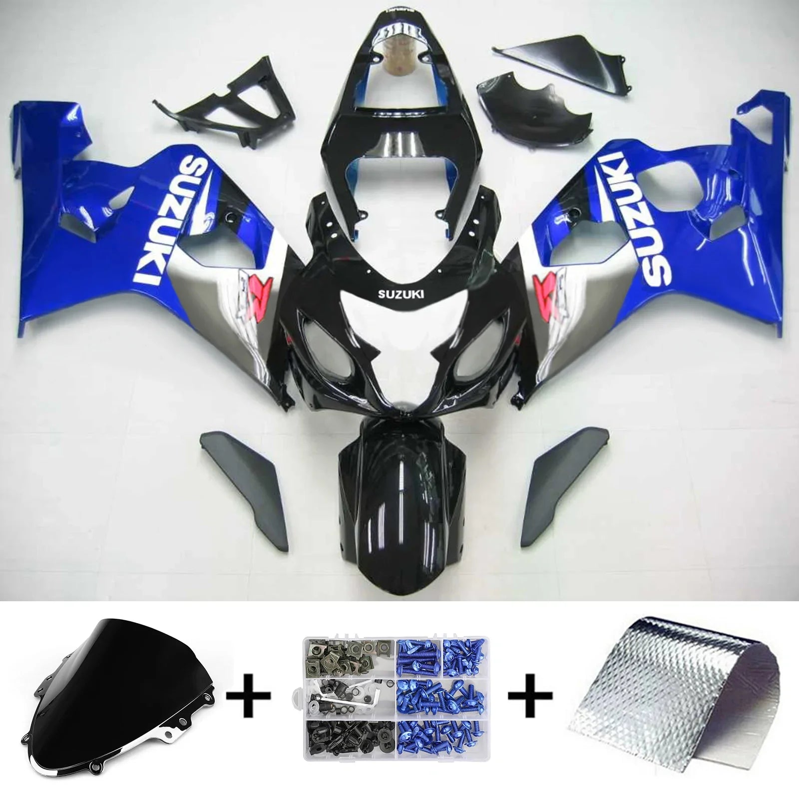 Amotopart Suzuki GSXR 600/750 2004-2005 Kit Carénage Carrosserie Plastique ABS