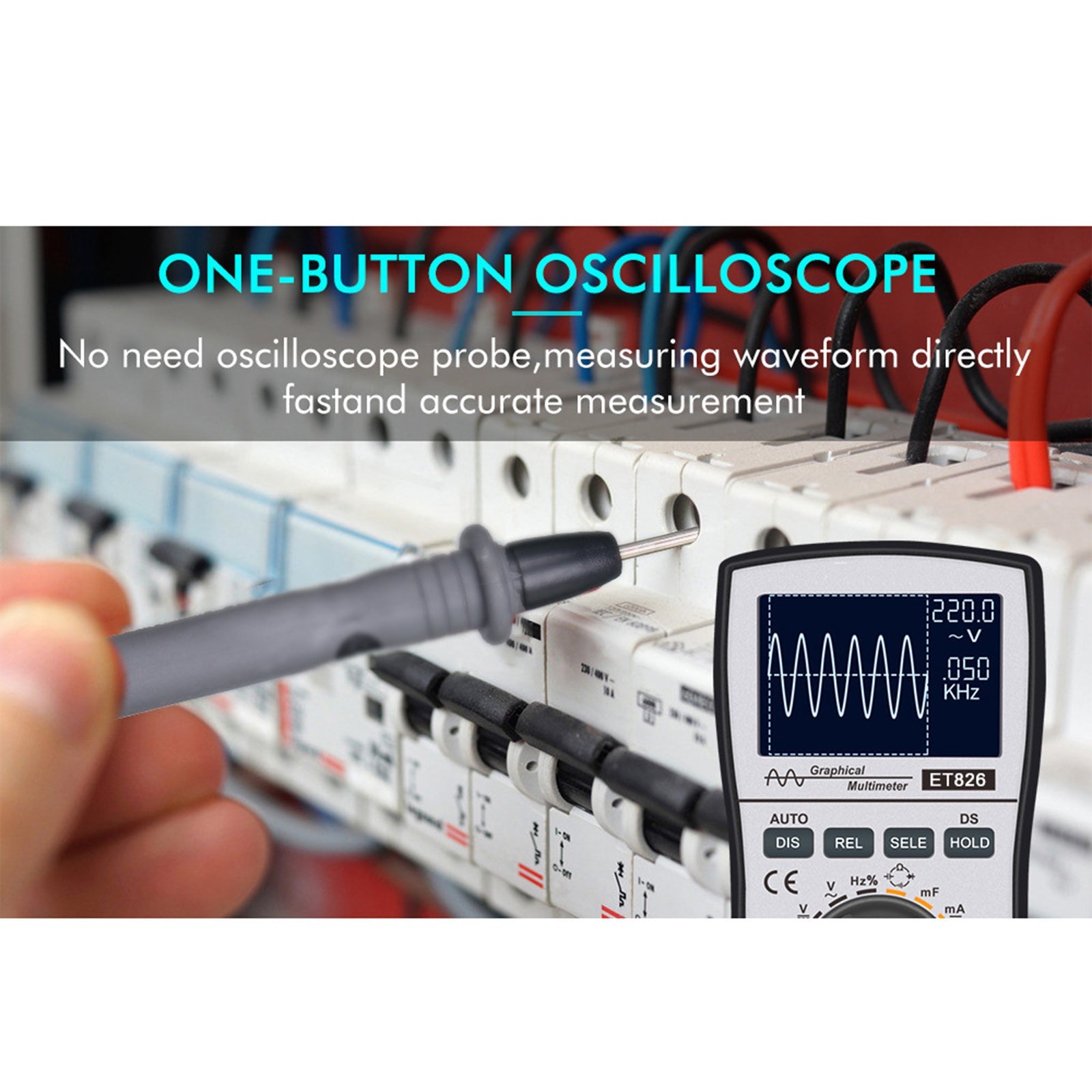 ET826 2 en 1 Digital Intelligent Oscilloscope Multimeter AC/DC Current Voltage