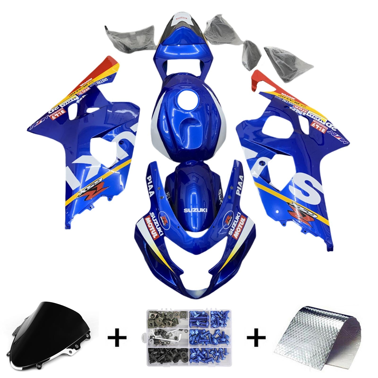 Amotopart Suzuki GSXR 600/750 2004-2005 K4 Kit de carenado de carrocería de plástico ABS