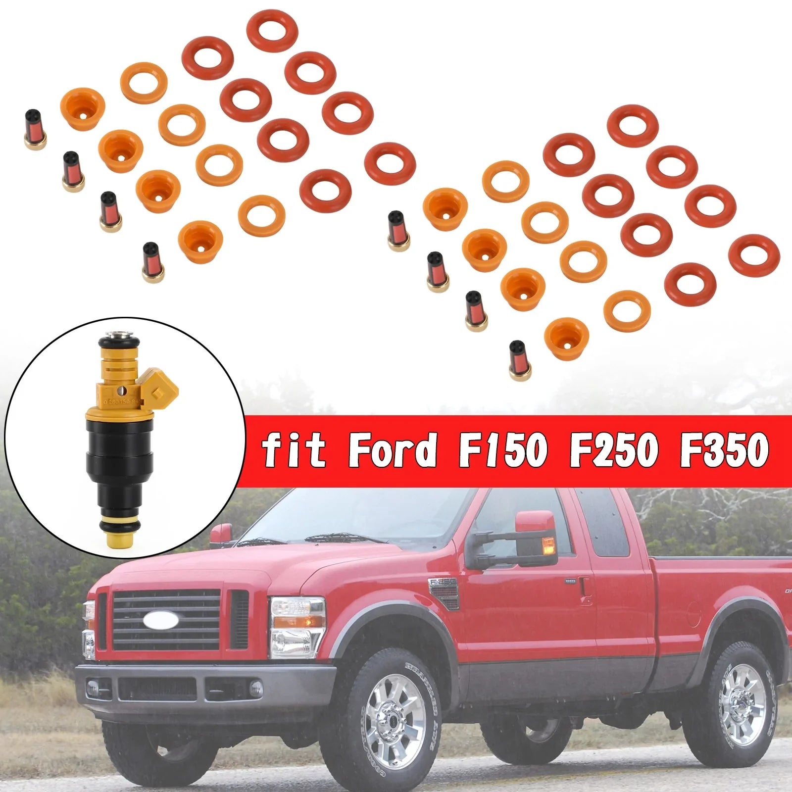 8 kit di riparazione ricostruzione iniettore carburante 0280150943 per Ford F150 F250 F350 generico