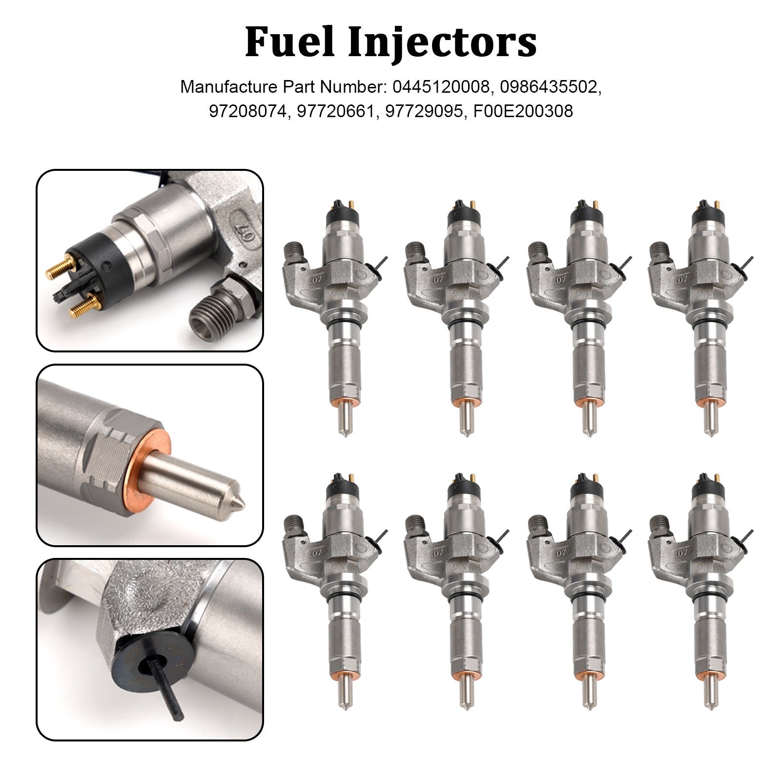 8 inyectores de combustible 0445120008 para Duramax Fit Chevy Silverado 2001-2004,5
