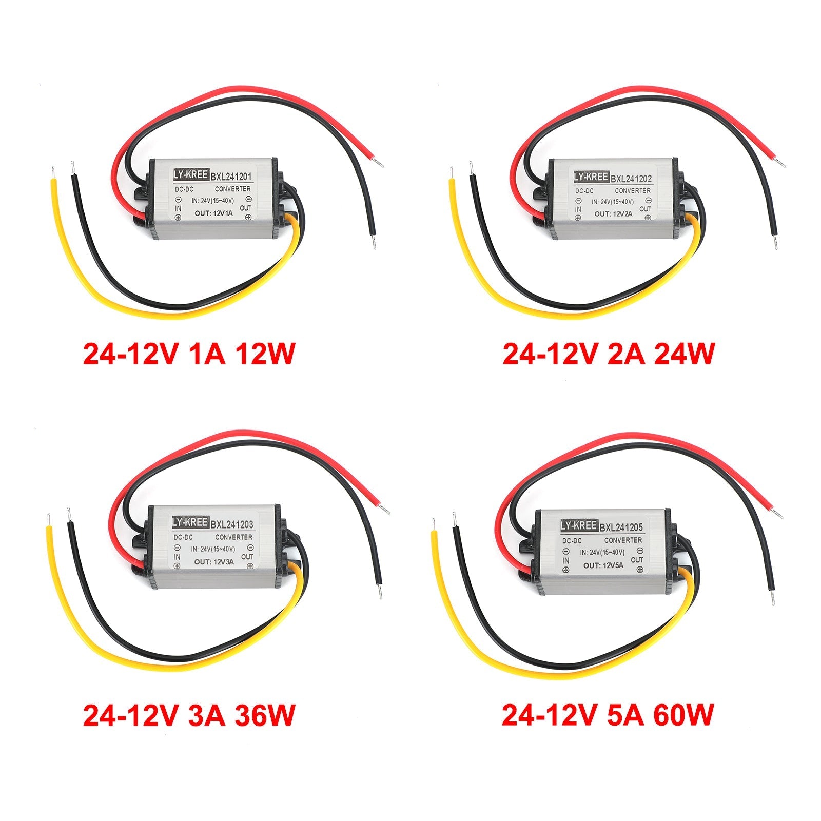 DC Buck Converter 24V à 12V 1/2/3/5A Module d'alimentation étanche