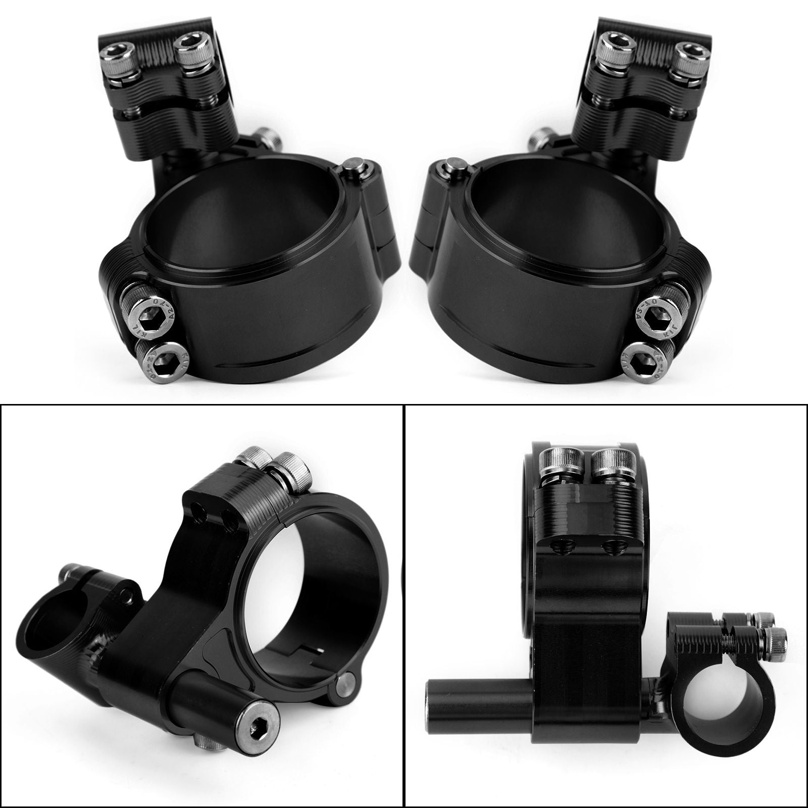 Universal Ajustable Rotativo CNC Billet Clip Ons Horquilla Tubo Manillar Kit 52mm Genérico