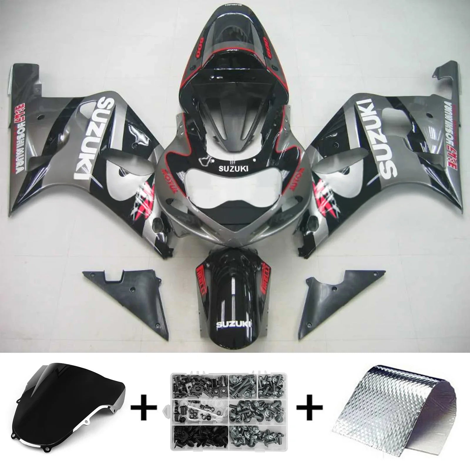 Amotopart Suzuki GSXR600 2001-2003 Kit carenatura carrozzeria in plastica ABS