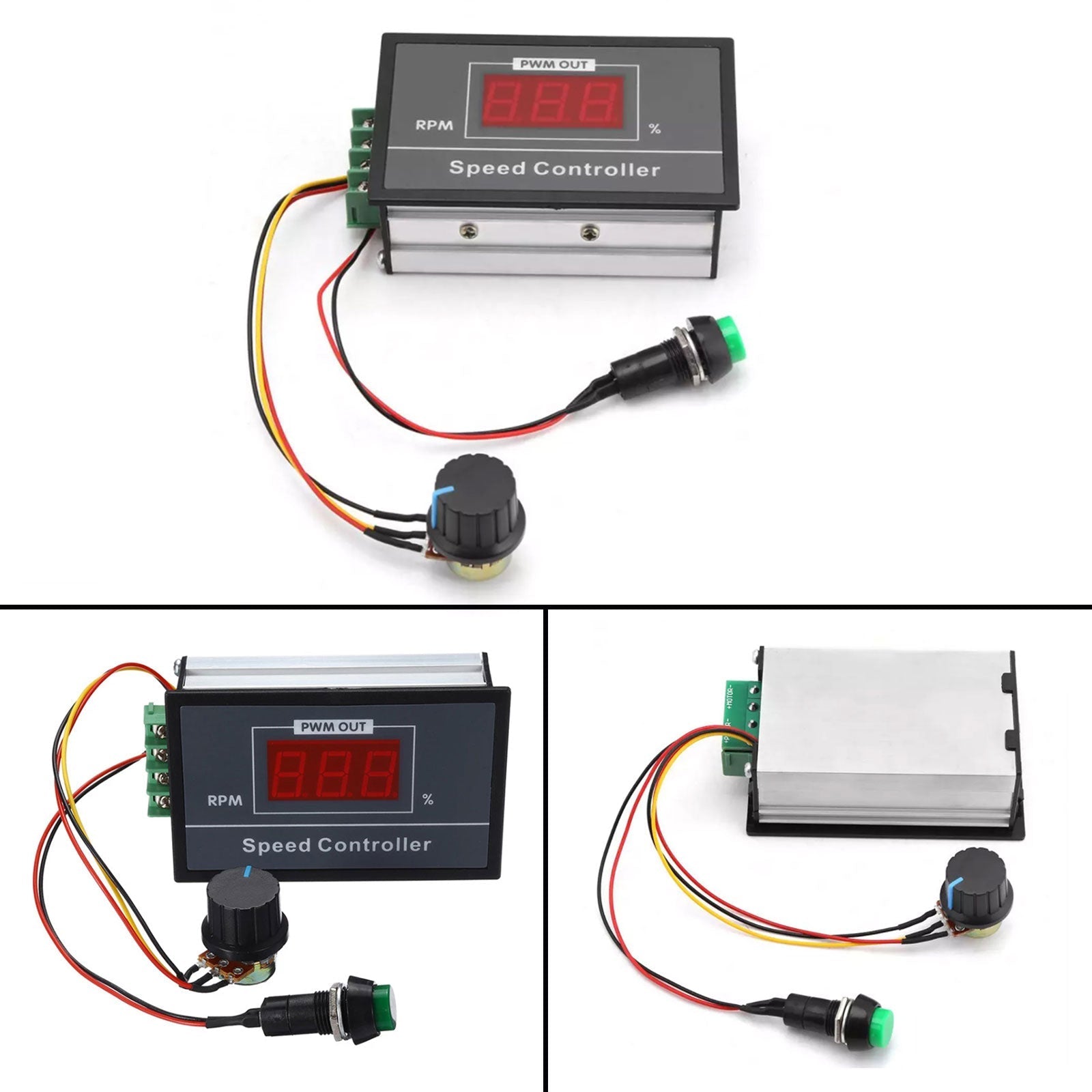 DC6-60V 12V 24V 36V 48V 30A PWM contrôleur de vitesse de moteur à courant continu interrupteur d'arrêt de démarrage