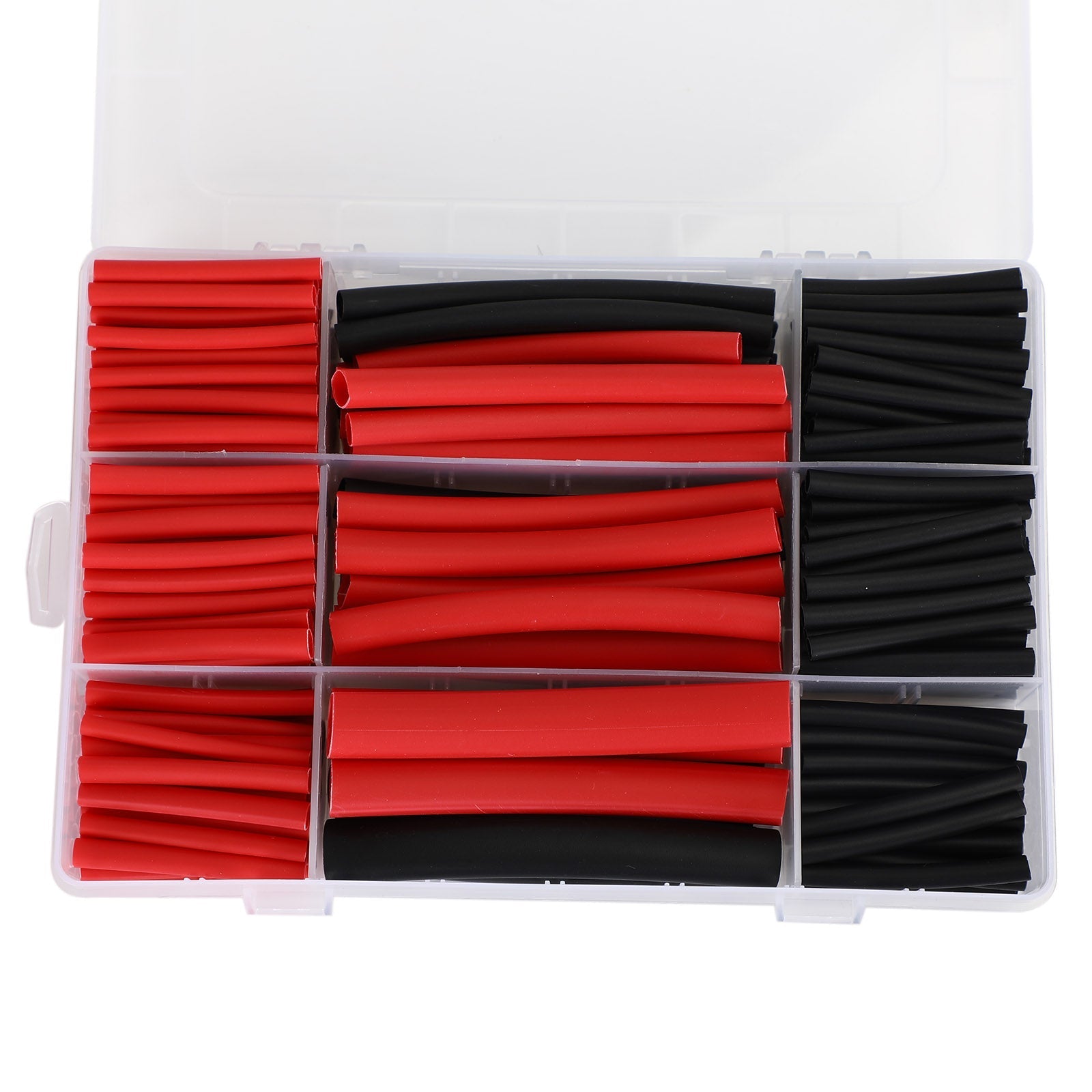 300 pièces Kit de gaines thermorétractables 3: 1 Ratio double paroi adhésive doublée Kit noir rouge