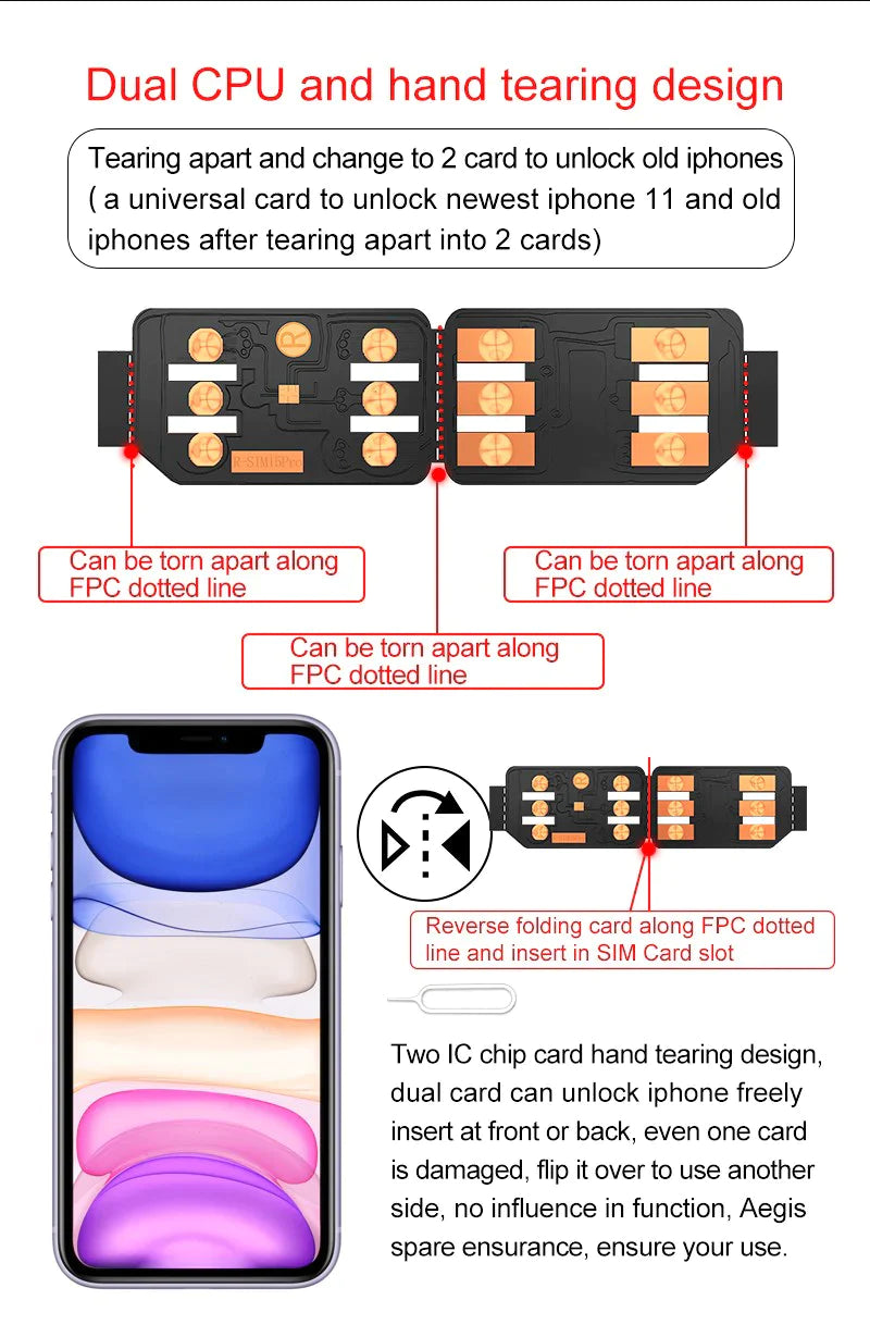 Actualice la tarjeta de desbloqueo RSIM-15 Nano para iPhone 13 Pro X XS Max 8 iOS 14.7 