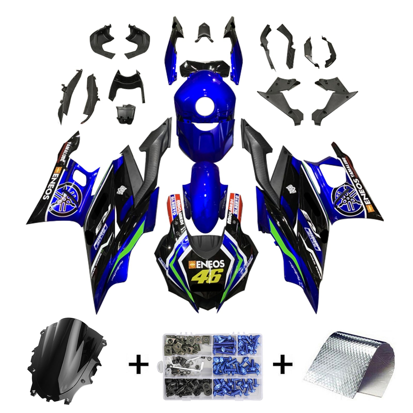 Amotopart Kit carena carrozzeria in plastica ABS per Yamaha YZF-R3 R25 2019-2021