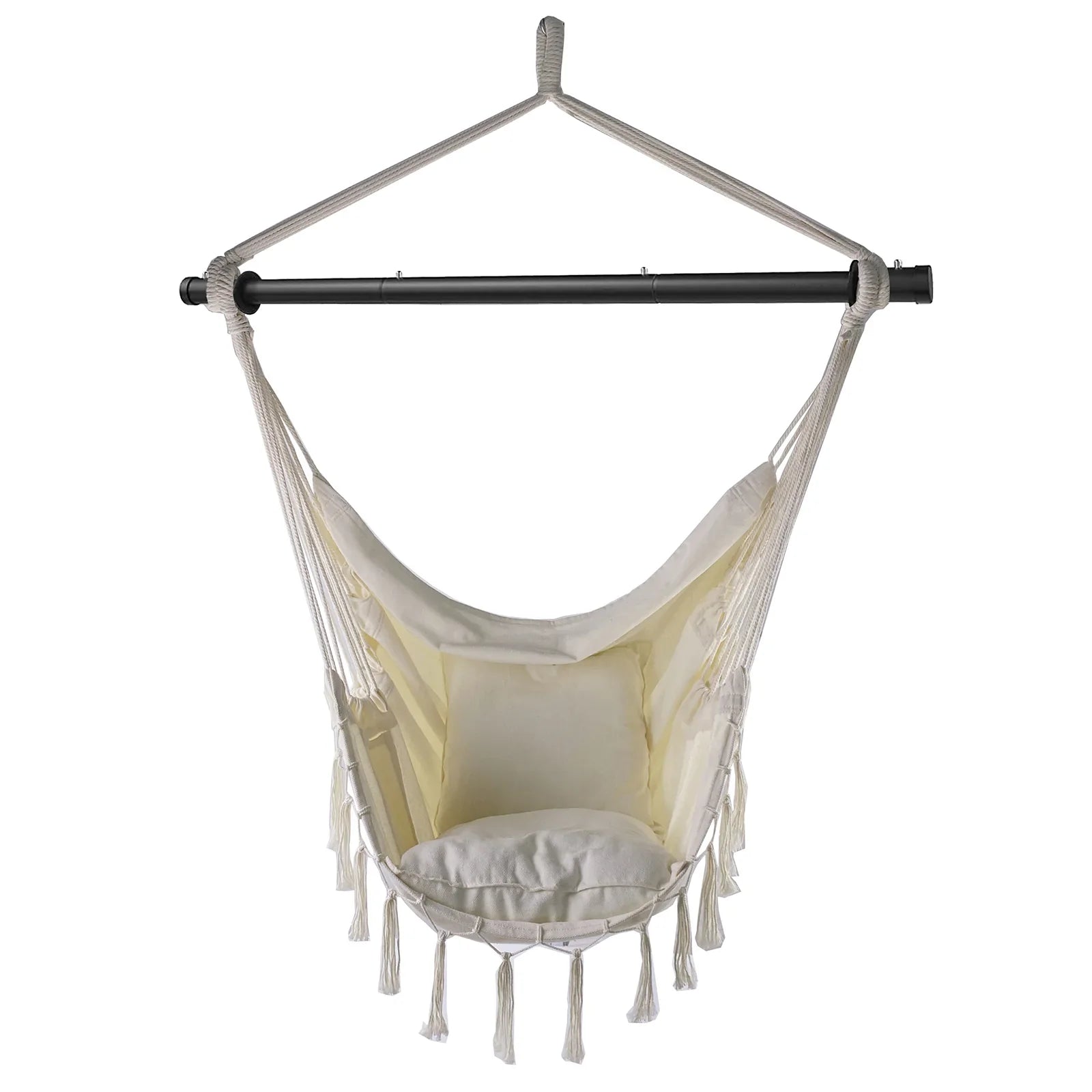 Chaise de hamac 'intérieur/extérieure accrochant la balançoire de corde avec des coussins portant la charge 150KG