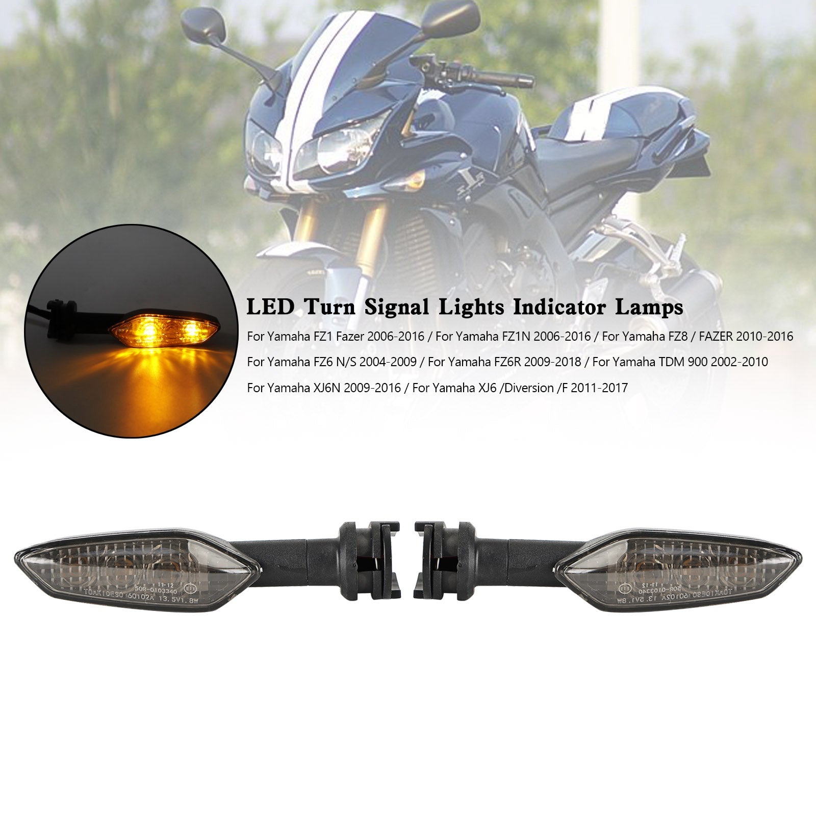 Luces de señal de giro LED para Yamaha FZ1 N FZ8 FZ6 FZ-6R TDM900 XJ6