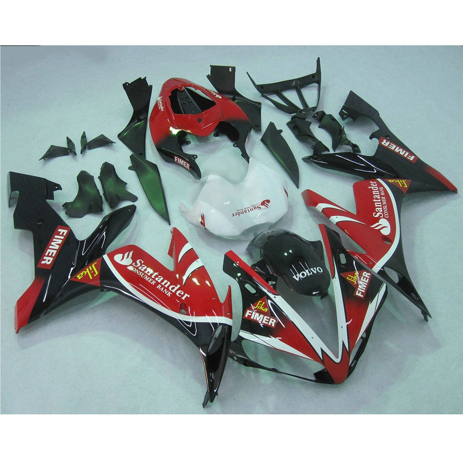 Amotopart Carenado para YAMAHA YZF R1 YZF-R1 2004-2006 2005 Rojo Negro Genérico