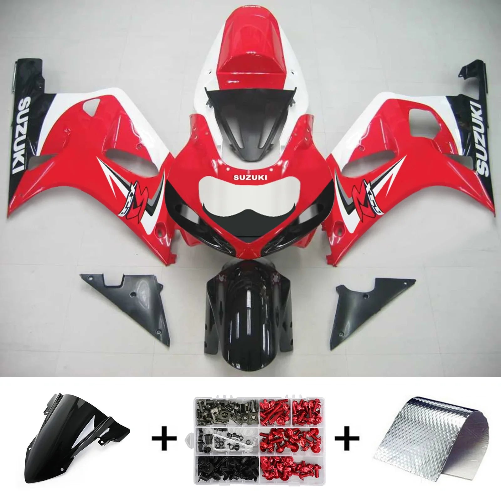 Amotopart Suzuki GSXR750 2001-2003 Kit Carénage Carrosserie Plastique ABS