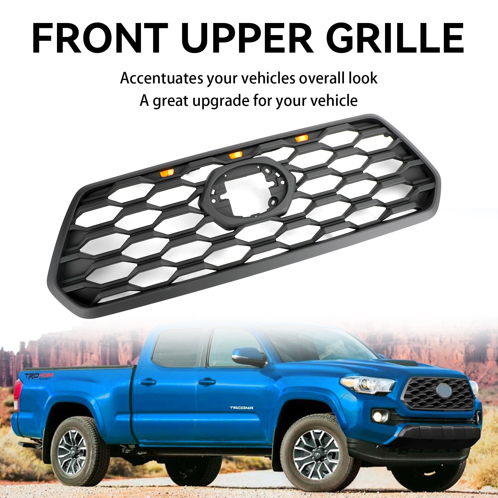 Grille de pare-chocs avant Toyota Tacoma 2018-2023 Style Raptor avec lumière LED