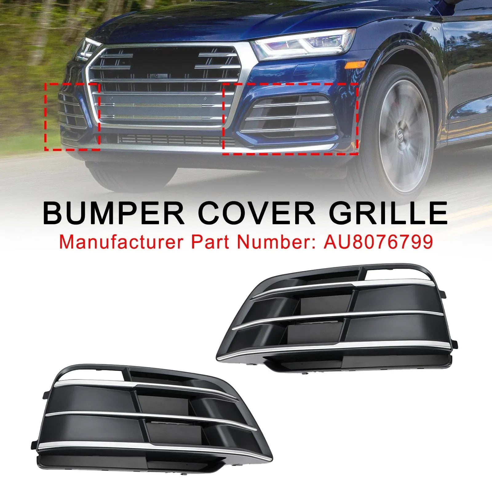 Grille de calandre de pare-chocs avant Audi Q5 SQ5 2018-2022 80A807679MRU6 pré-lifting