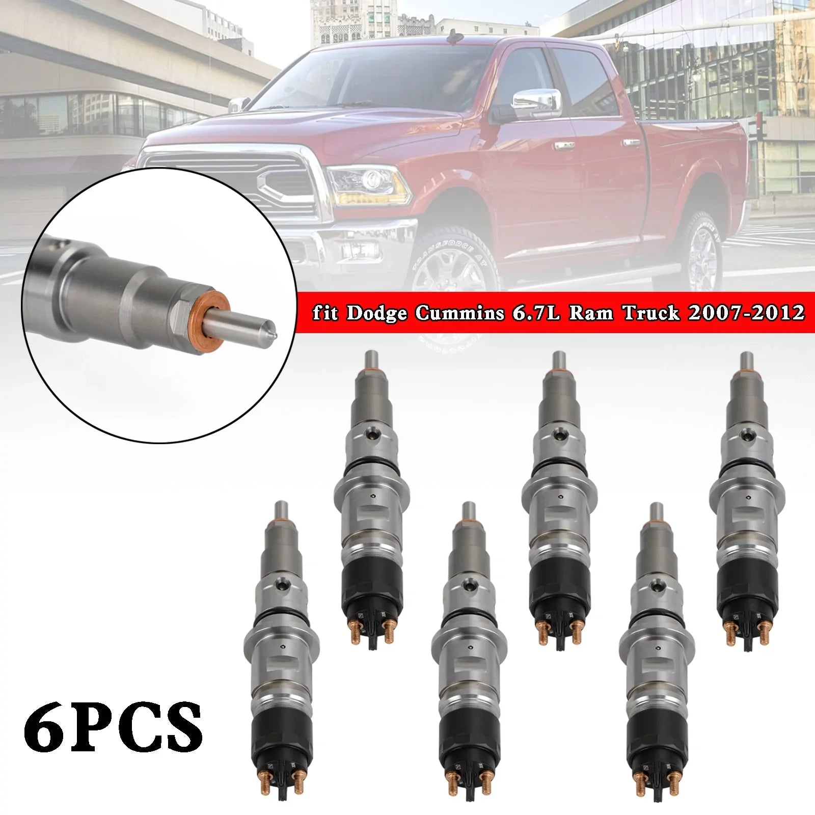 Dodge Cummins 6.7L Ram Truck 2007-2012 1 Kamers/6 stukken brandstofinjector diesel met gewone generieke helling