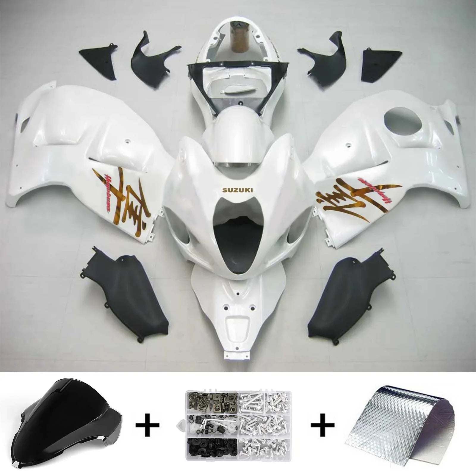 Amotopart Suzuki Hayabusa GSXR1300 1999-2007 Kit Carénage Carrosserie Plastique ABS